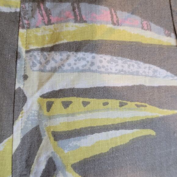 Patagonia Wrap Shorts Palms My Heart Sz XL Tan Hemp Tencel Tie Front Pockets - Picture 8 of 15